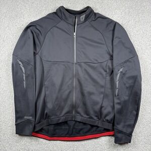 Specialized Cycling Jacket Mens 2XL Thermal Full Zip Pockets Bike Black